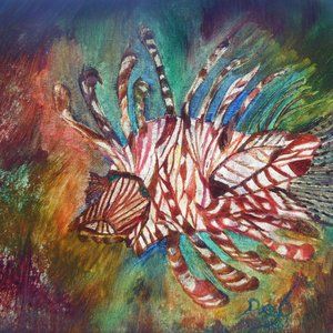 Spiny Lion fish 11 x 14 oils